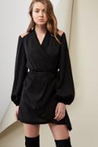 Finders Keepers Raphael Wrap Dress Black