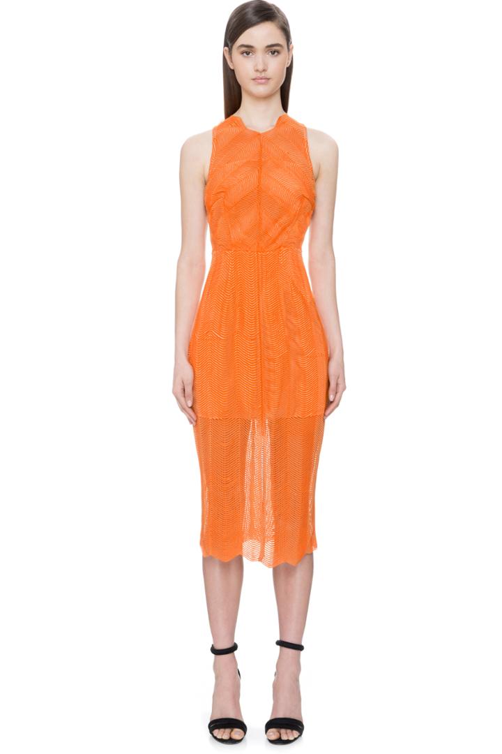 Keepsake Think Twice Lace Dress Tangerine
