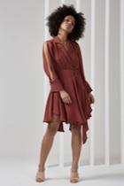 C/meo Collective Caught Up Long Sleeve Dress Marsala
