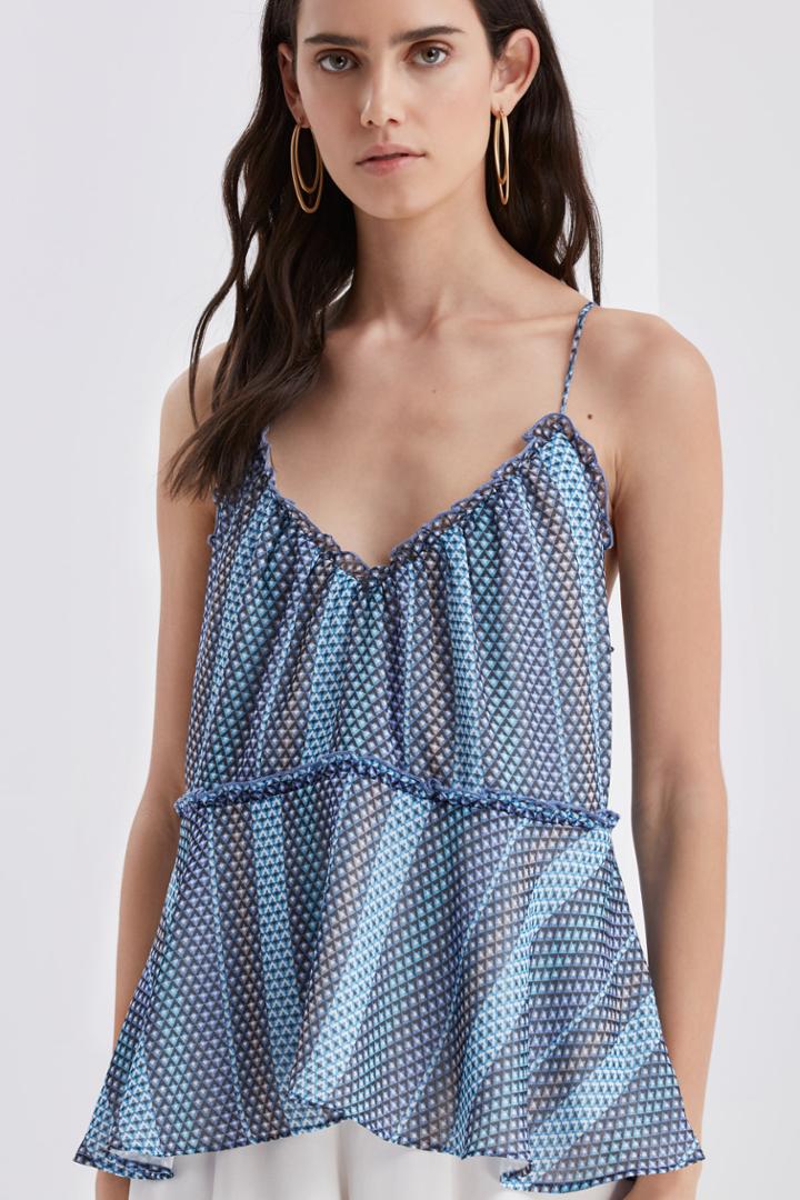 Finders Keepers Marconi Top-print Blue Geo Print