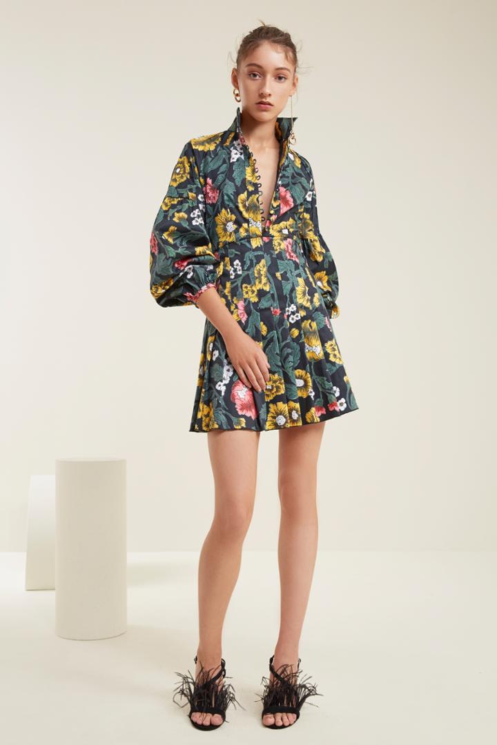 C/meo Collective C/meo Collective Another Lover Long Sleeve Dress Black Floralxxs, Xs,s,m