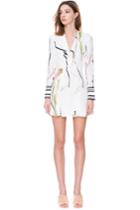 C/meo Collective Been There Dress White Scarf Print