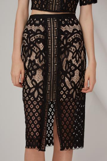Keepsake Bridges Lace Skirt Black