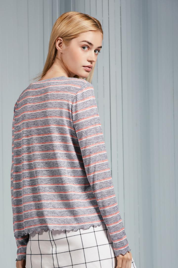 The Fifth The Fifth Ministry Stripe Long Sleeve Top Navy W Redxxs, Xs,s,m,l,xl