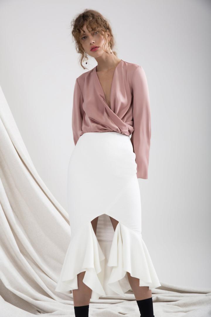C/meo Collective Metal Clouds Skirt Ivory
