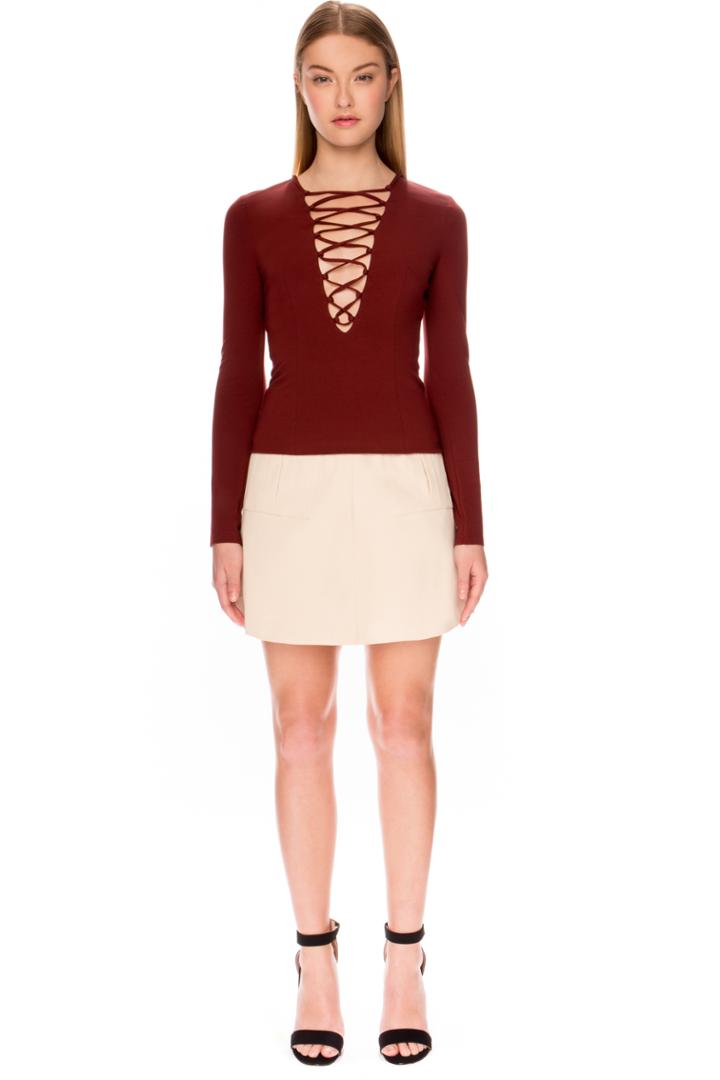 Finders Keepers Superstition Top Long Sleeve Brick