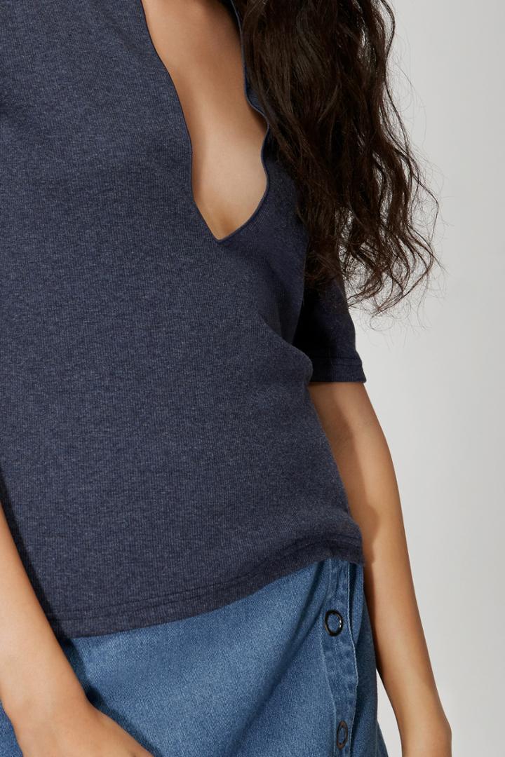 The Fifth Fly With Me Top Navy Marle