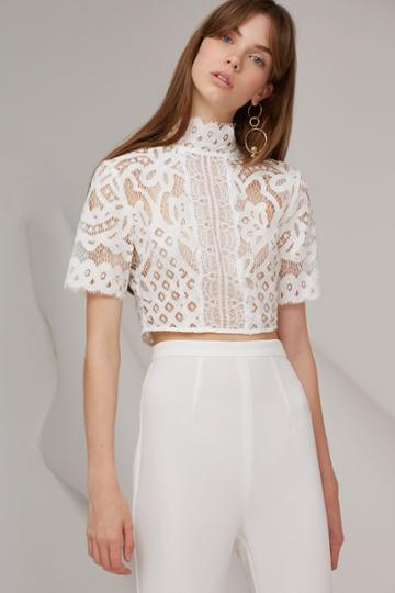 Keepsake Bridges Lace Top Ivory