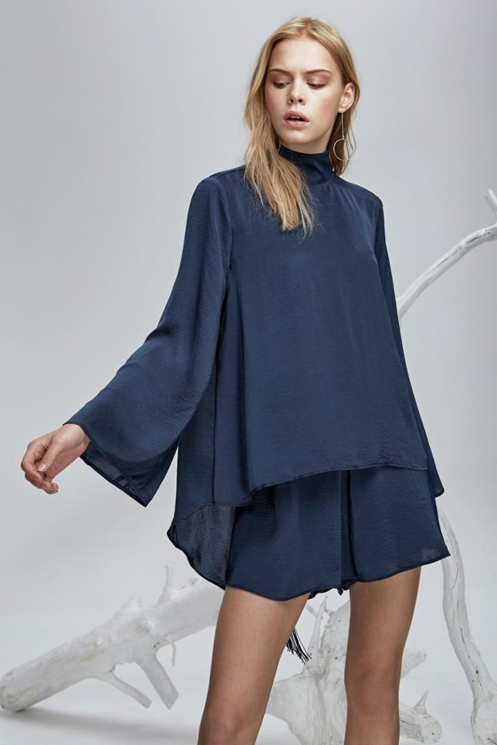 Finders Keepers Cyrus Long Sleeve Top Charcoal