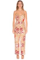 Finders Keepers Ritual Union Jumpsuit Beige Leaf