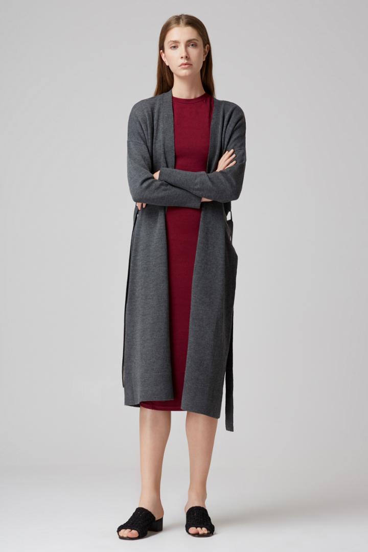 The Fifth Looking West Cardigan Charcoal Marle