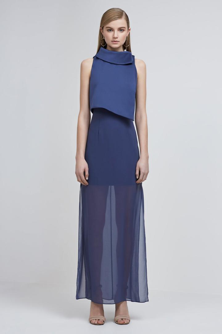 Keepsake Double Take Maxi Dress Navy