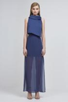 Keepsake Double Take Maxi Dress Navy