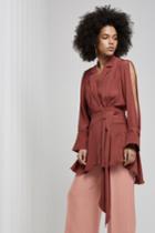 C/meo Collective Caught Up Long Sleeve Top Marsala