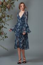 Keepsake Keepsake Go With It Wrap Dress Navy Paisleyxxs, Xs,s,m,xl