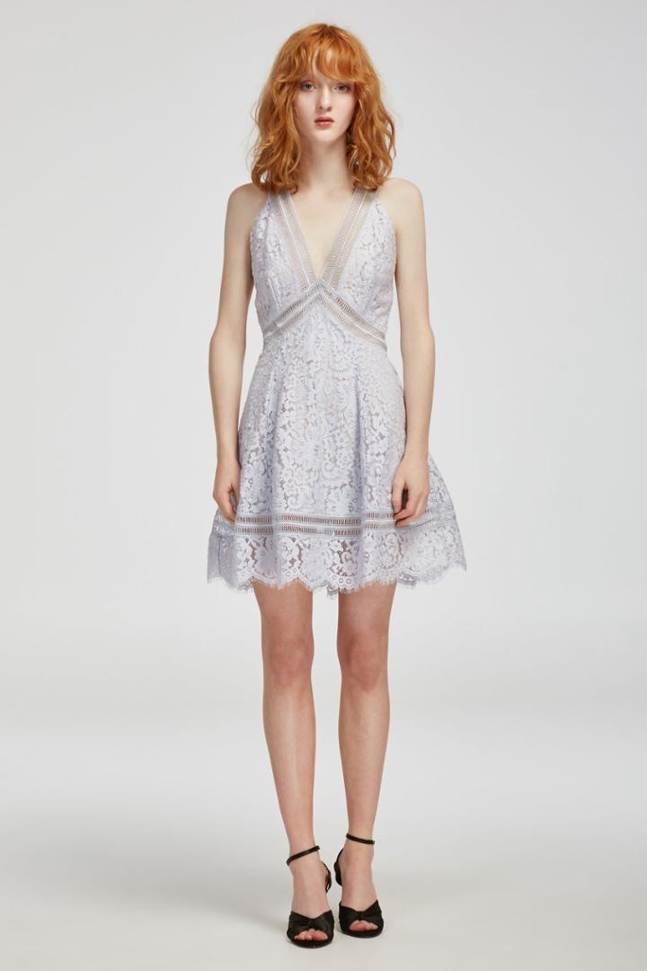 Keepsake Oblivion Lace Dress Pale Blue