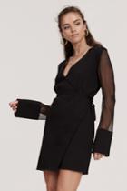 Finders Keepers Reality Wrap Knit Dress Black