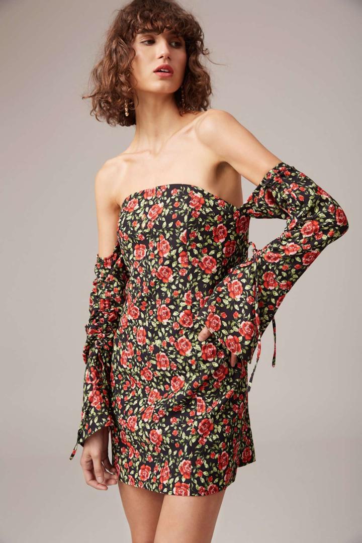 C/meo Collective C/meo Collective Outline Long Sleeve Dress Black Rosexxs, Xs,s,m