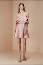 Keepsake Two Fold Mini Dress Dusty Pink