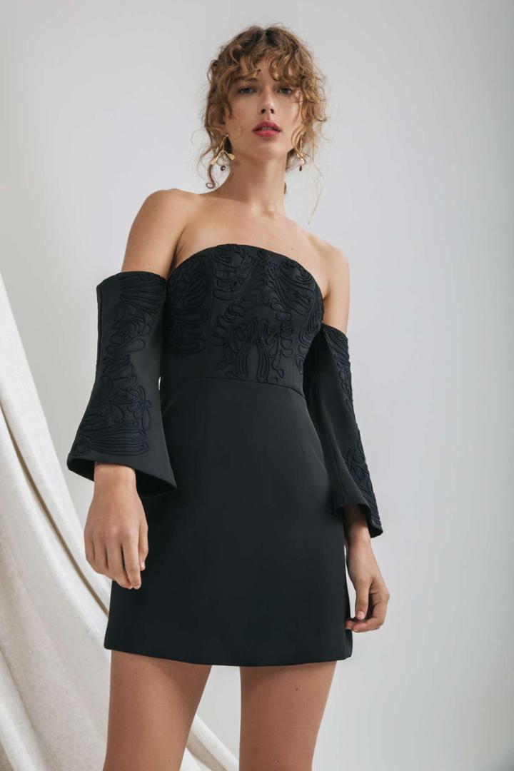 C/meo Collective Paradise Long Sleeve Dress Black