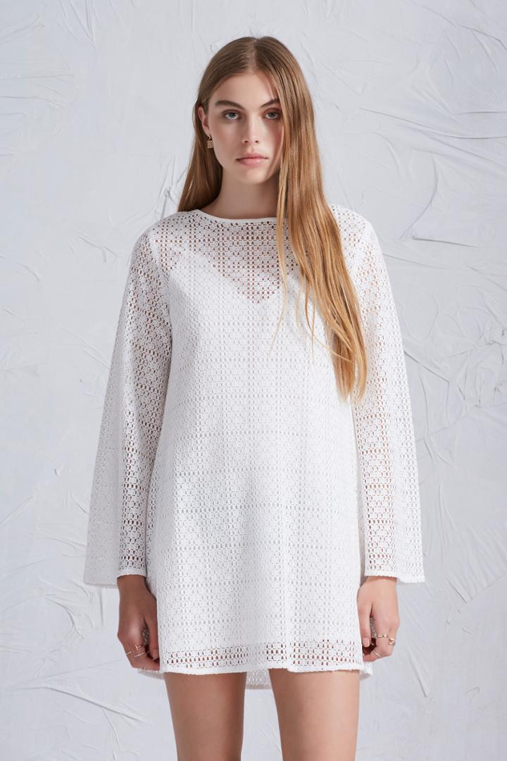 The Fifth Tune In Long Sleeve Dress White