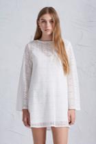 The Fifth Tune In Long Sleeve Dress White