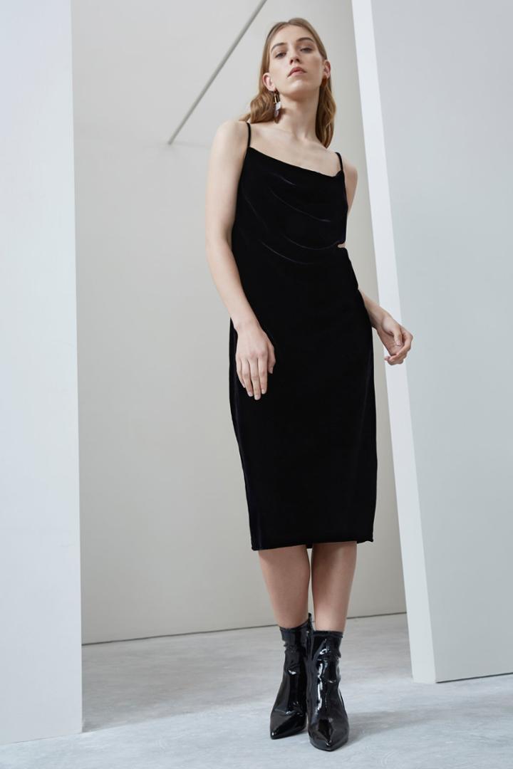 C/meo Collective Fading Nights Cowl Neck Dress Black