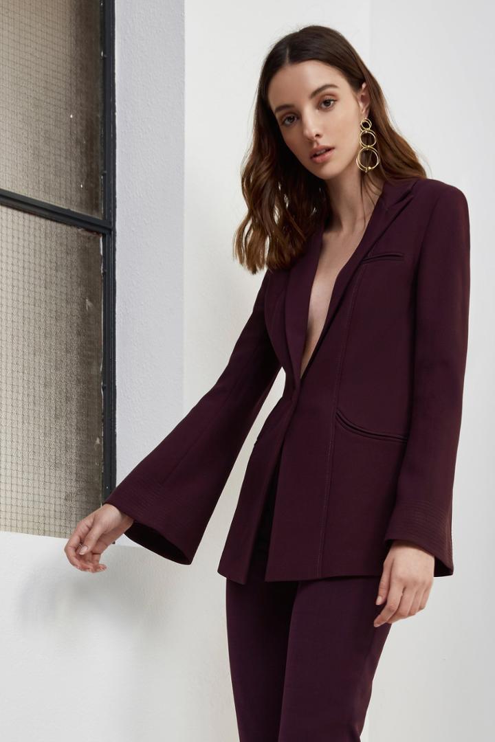 C/meo Collective Long Gone Blazer Aubergine