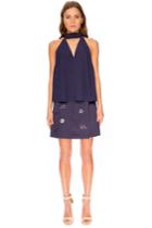Keepsake Stay Close Silk Top Navy