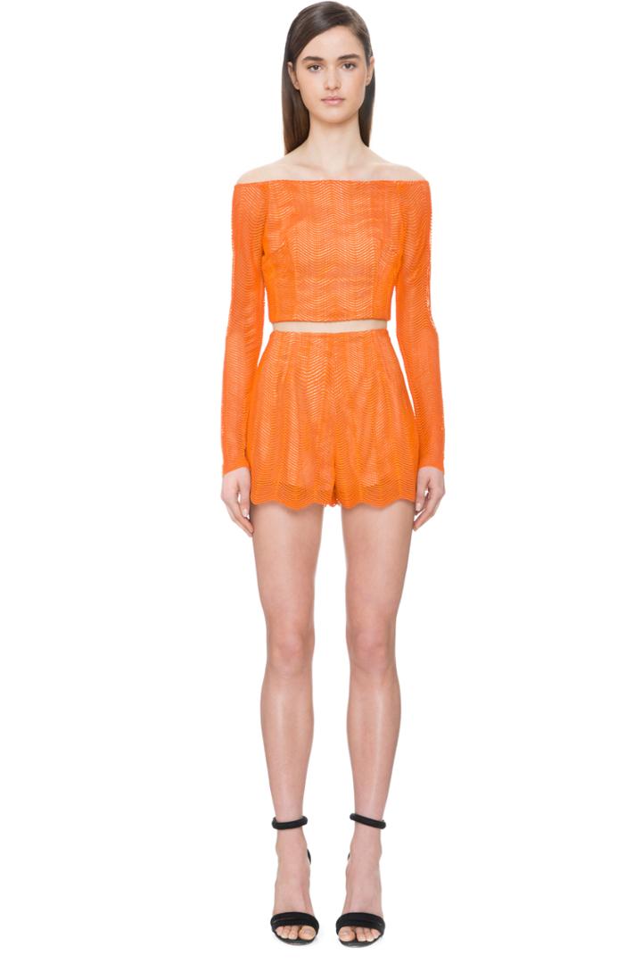 Keepsake Think Twice Lace Shorts Tangerine