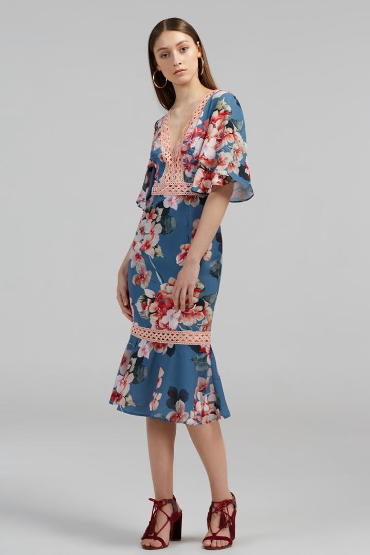Finders Keepers Finders Keepers Portals Midi Dress Blue Hydrangeaxxs, Xs,s,m,xl