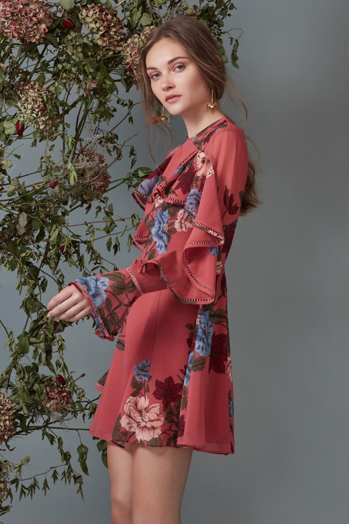 Keepsake Keepsake Night Lights Long Sleeve Dress Spice Floral