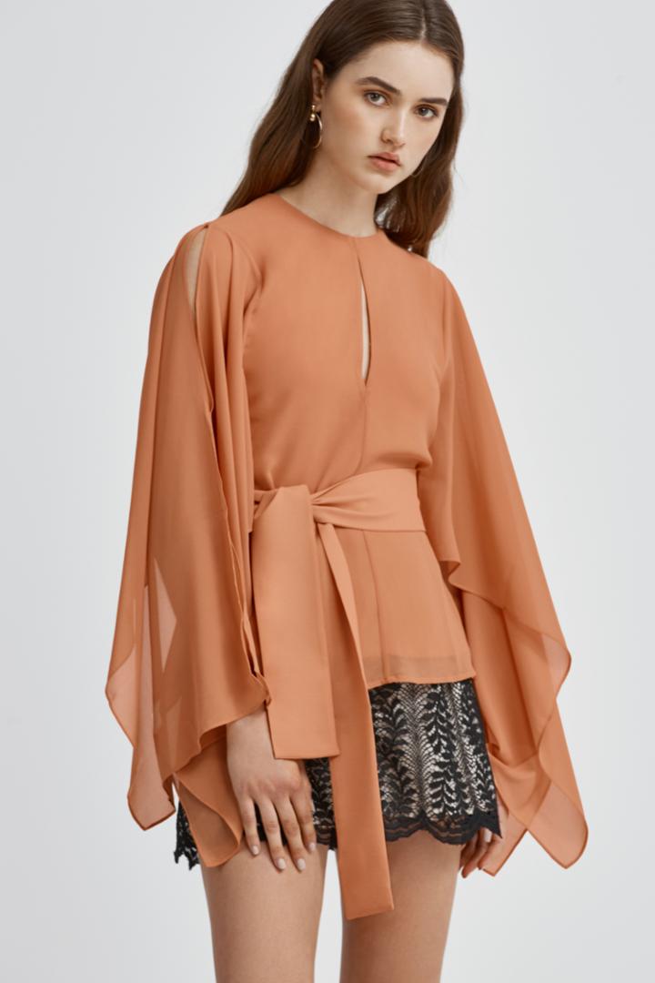 Keepsake Step Back Top Terracotta