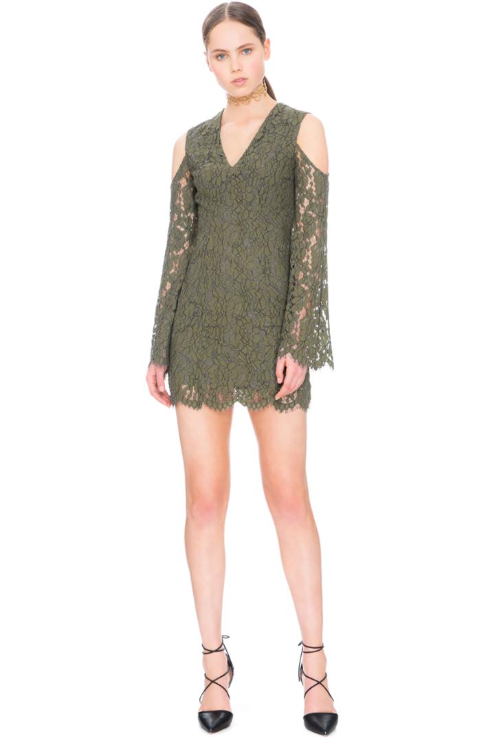 Keepsake Porcelain Long Sleeve Lace Dress Khaki