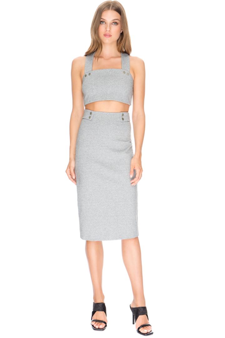 Finders Keepers Hans Crop Top Light Grey Marle