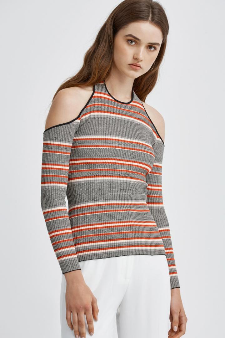 C/meo Collective No Return Long Sleeve Stripe Knit Top Stripe