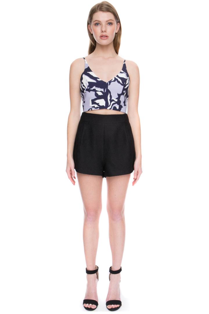 Keepsake No Secrets Crop Top Navy Camouflage Floral