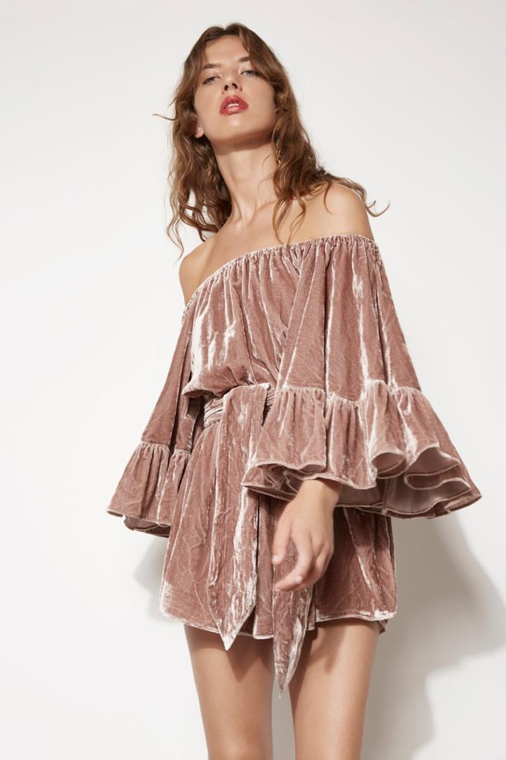 C/meo Collective Summer Mist Playsuit Dusk Velvet