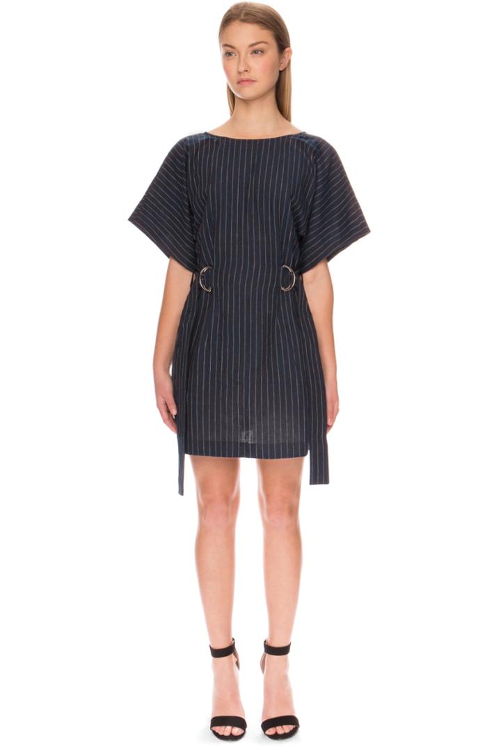 Finders Keepers Dissolve Dress Navy Stripe