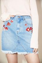 The Fifth Asta Embroidered Skirt Blue