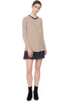 The Fifth Flash Light Long Sleeve Top Toffee And White Stripe
