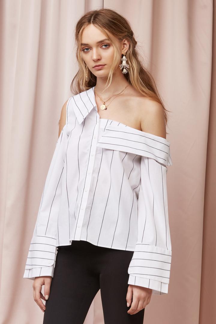 Finders Finders Alps Shirt Ivory Base Stripexxs, Xs,s,m,l