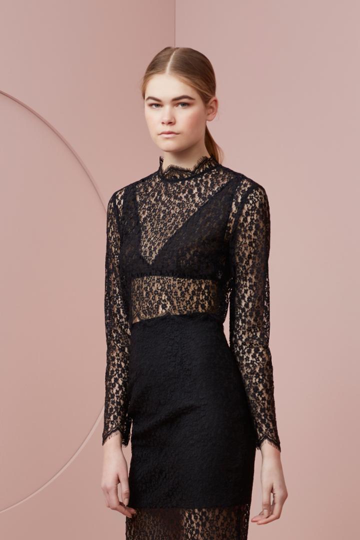Keepsake Wanderer Long Sleeve Lace Top Black