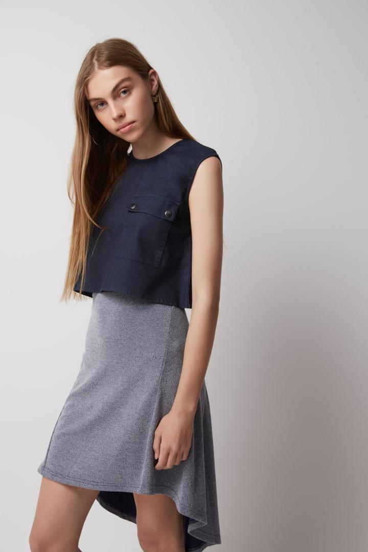 The Fifth The Fifth Repetition Skirt Navy And White