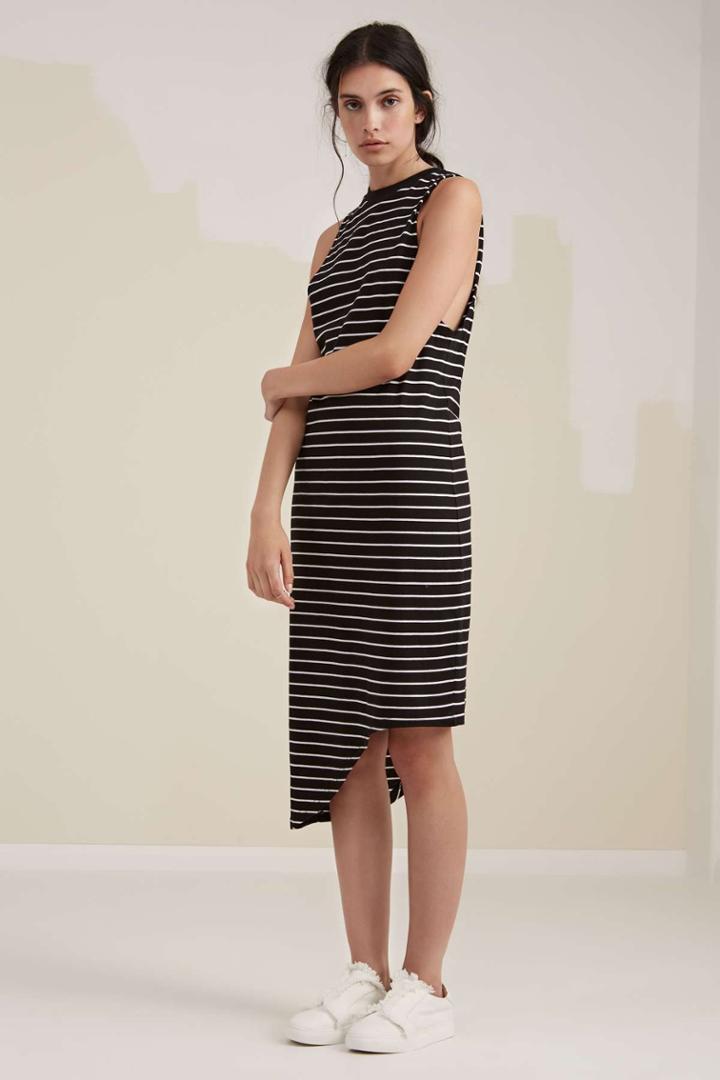The Fifth The Fifth Nothing To Chance Dress Black And White Stripe
