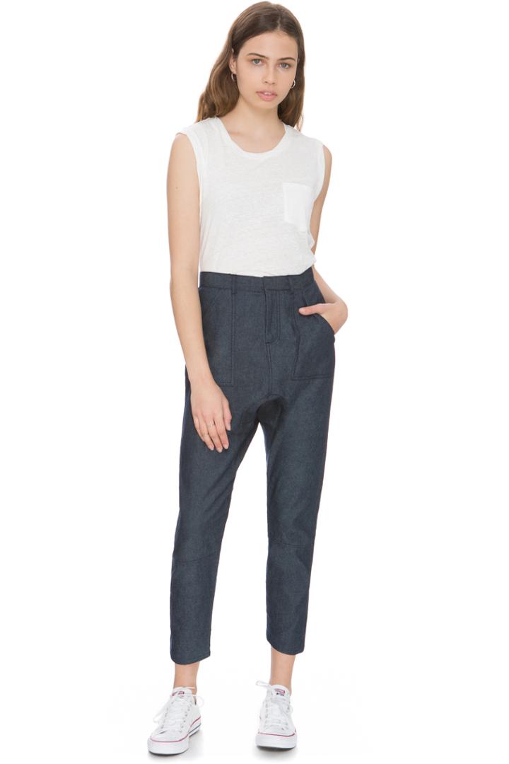 The Fifth Burning Colour Pant Dark Chambray