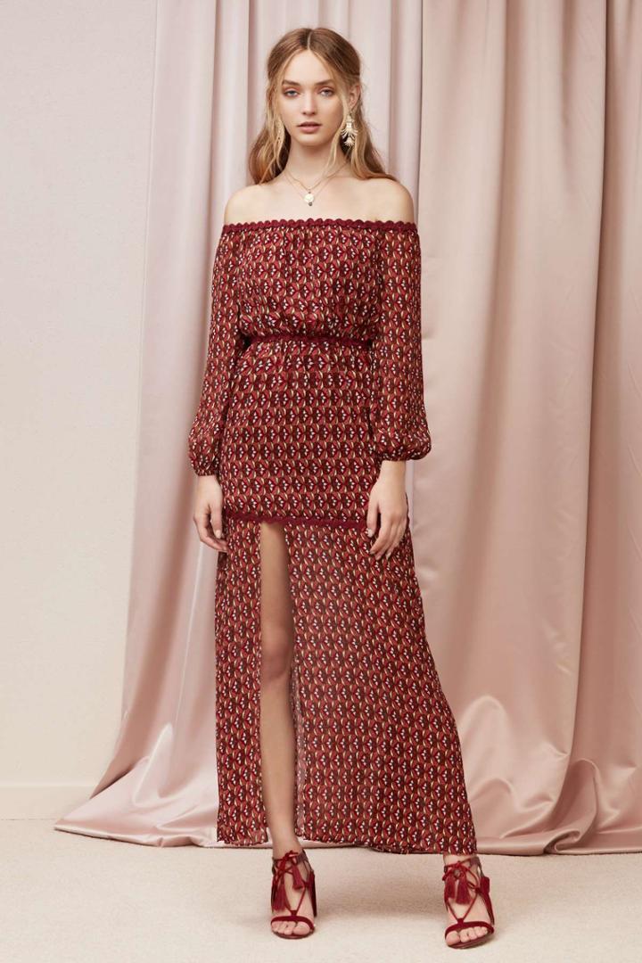 Finders Keepers Finders Keepers Drift Gown Wine Wallpaperxxs, Xs,s,xl