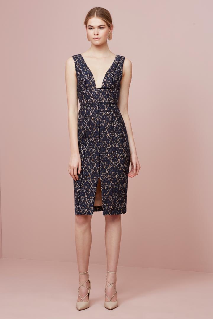 Keepsake Too Soon Dress Navy