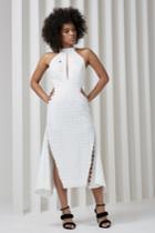 C/meo Collective Silver Sounds Halter Dress Ivory