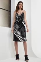 C/meo Collective Lose Control Midi Dress Black And White Spot